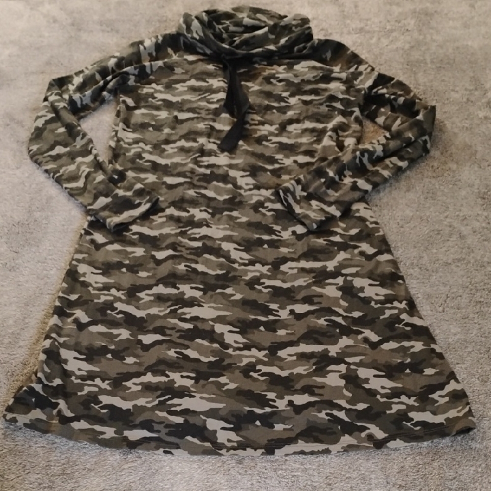 Duffield Lane Emerson Dress Camo Cowl Neck